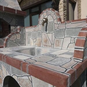 Външна мивка с неоформен камък Стандарт