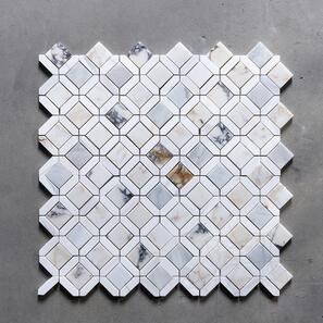 Мозайка Еклипс от мрамор Арабескато и бял доломит