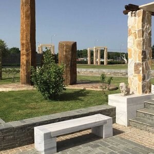 Banca gradina - Marmura Kavala (165 x 40 x 40 cm)