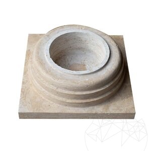 Основа за колона Романо от антикиран травертин Класик 60 x 60 x 20 см