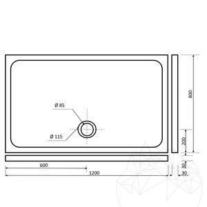 Душ корито от мрамор Капучино ST-010 SBSS 120 x 80 x 3 см