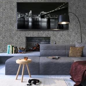 Шлайфана мозайка шеврон рибена кост от сив мрамор Чепо