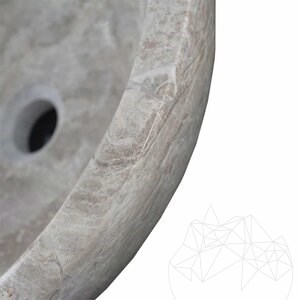 Мивка от сив мрамор Тундра RS-5 42 x 15 см