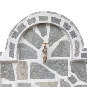 Малка чешма Бял стандарт със сив камък (80 x 55 см, 70 кг)