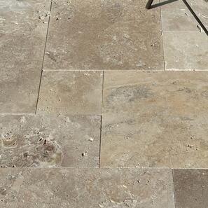 Напречно рязан антикиран и непълнен травертин Класик, сет за френски модул 1.2 см икономичен