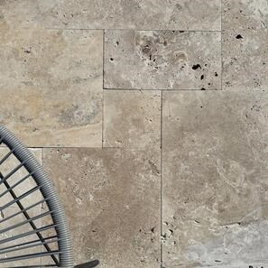 Напречно рязан антикиран и непълнен травертин Класик, сет за френски модул 1.2 см икономичен