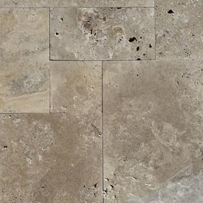 Напречно рязан антикиран и непълнен травертин Класик, сет за френски модул 1.2 см икономичен