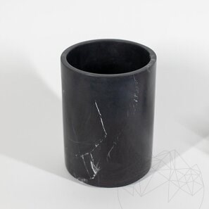 Малко кошче за отпадъци от черен мрамор Неро, 26.5 x 20 см