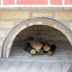 Градинско барбекю с пещ с оформен камък глиц