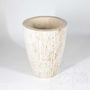 Саксия за цветя Романо от цепен травертин Класик 40 x 30 x 30 см
