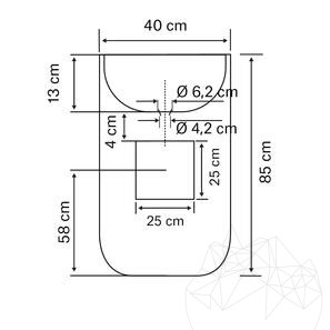 Мивка Signature от мрамор Арабескато 40 x 85 см