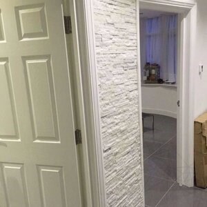Чисто бял мрамор за стенни облицовки глиц 15 х 60 см