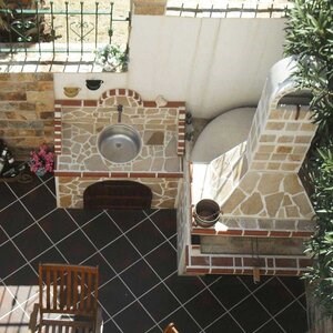 Външна мивка с неоформен камък Стандарт