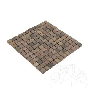Мозайка от цепен многоцветен шистов камък 2.3 x 2.3 см