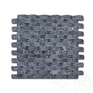 Овална мозайка от черен мрамор глиц 1.8 x 5 см
