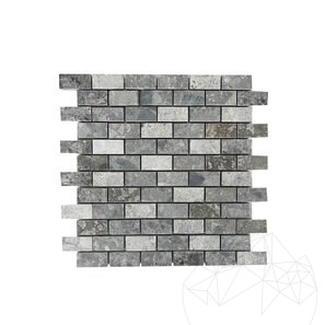 Шлайфана/ полирана / опесъчена мозайка от сив мрамор Чепо 2.3 x 4.8 см