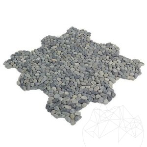 Опесъчена мозайка от малки черни овални камъчета