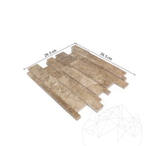 Полирана 3D стенна мозайка от травертин Лате