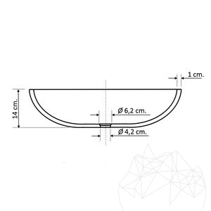 Мивка от златножълт мрамор 42 x 14 см