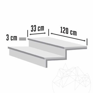 Стъпало от полиран мрамор Кавала 120 x 33 x 3 см
