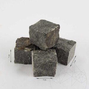 Гранитни павета Антрацит 7 x 7 x 7 см (1 тон = 5-6 кв.м)