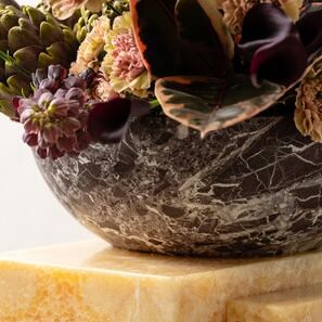 Мивка за баня Матиа от мрамор Росо Леванто RS-5, 42 x 15 см