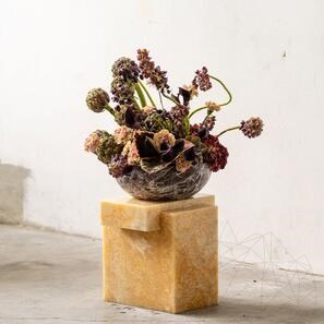 Мивка за баня Матиа от мрамор Росо Леванто RS-5, 42 x 15 см