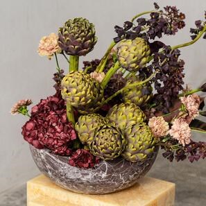 Мивка за баня Матиа от мрамор Росо Леванто RS-5, 42 x 15 см