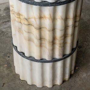 Мивка Тао от оребрен мрамор Арабескато 42 x 85 см