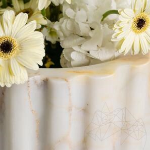 Мивка Тао от оребрен мрамор Арабескато 42 x 85 см