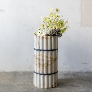 Мивка Тао от оребрен мрамор Арабескато 42 x 85 см