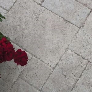 Напречно рязан антикиран травертин Класик с чукнати ръбчета, сет за френски модул 3 см