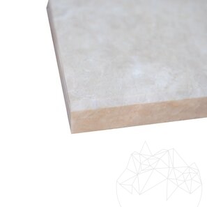 Стъпало от антикиран мрамор Крема Роял (с 1R заобляне по  1L) 120 x 33 x 3 см 
