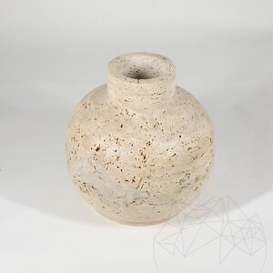 Венецианска ваза от антикиран травертин Класик 30 x 30 x 30 см