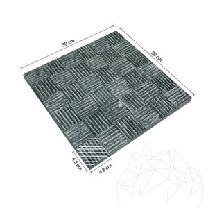 Мозайка от черен мрамор Дизи 4.8 x 4.8 см 