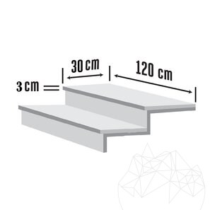 Стъпало от полиран мрамор Розалина 120 x 30 x 3 см
