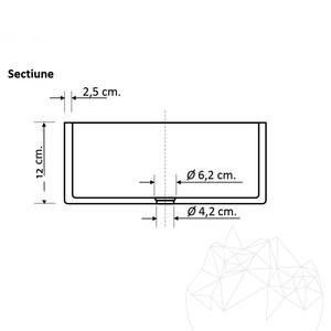 Мивка от мрамор Светъл Емперадор RS-24 41 x 33.5 x 15 см