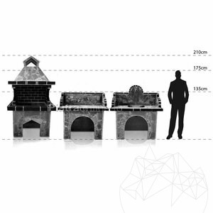 Средно градинско барбекю с оформен камък глиц