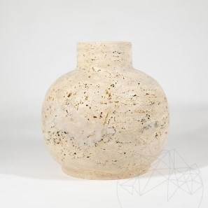 Венецианска ваза от антикиран травертин Класик 30 x 30 x 30 см