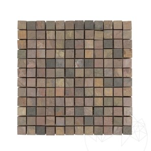 Мозайка от цепен многоцветен шистов камък 2.3 x 2.3 см