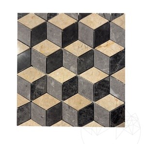 Кубична микс мозайка от мрамор 31 x 27 см