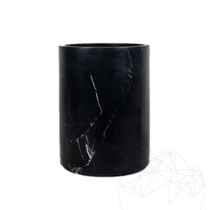 Малко кошче за отпадъци от черен мрамор Неро, 26.5 x 20 см