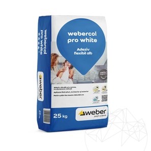 Професионално бяло лепило за естествен камък Webercol Pro White 25 кг