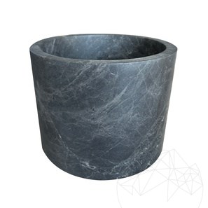 Малко кошче за отпадъци от сив мрамор Чепо, 26.5 x 20 см