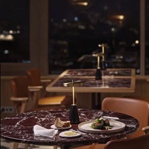 Кръгла маса Ø900 мм x 20 мм Полиран черешов мрамор Levanto