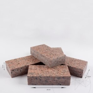 4-странно рязани павета от гранит Червен клен 10 x 20 x 5 см