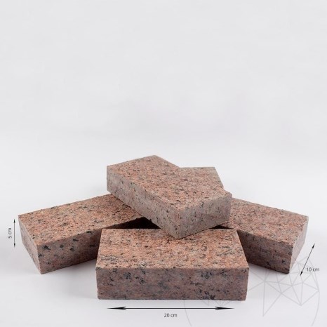 4-странно рязани павета от гранит Червен клен 10 x 20 x 5 см