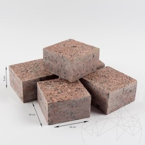 4-странно рязани павета от гранит Червен клен 10 x 10 x 5 см