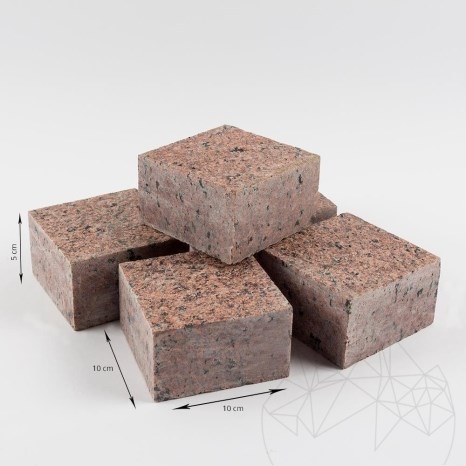 4-странно рязани павета от гранит Червен клен 10 x 10 x 5 см