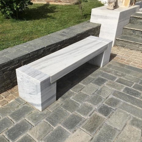 Banca gradina - Marmura Kavala (165 x 40 x 40 cm)